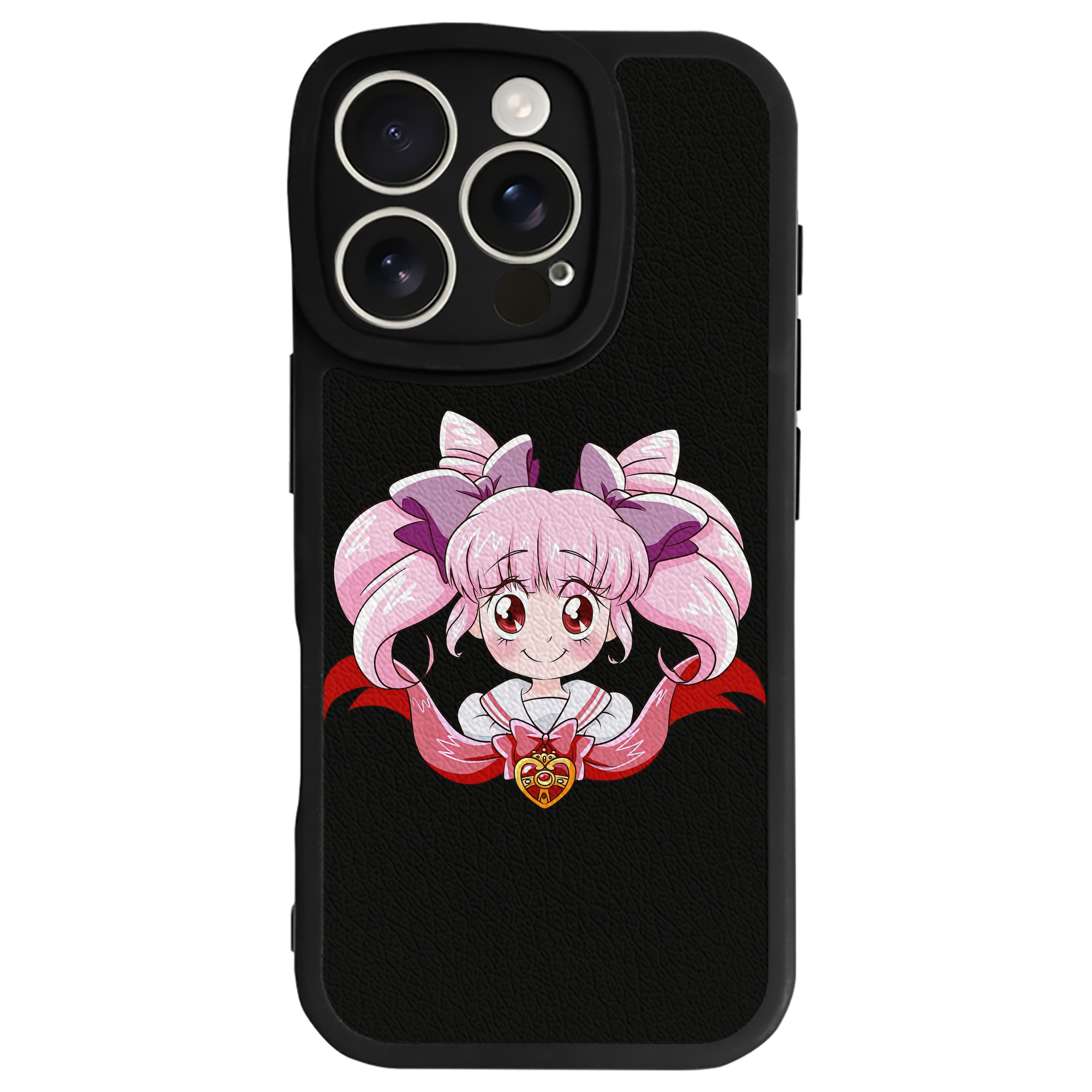 （画像用） 美少女戦士セーラームーン ちびうさ Sailor Moon Chibiusa Tsukino Usagi Small Lady Serenity 【iPhone 16シリーズ対応】シリコンスマホケース（レザー調） 材質：シリコン